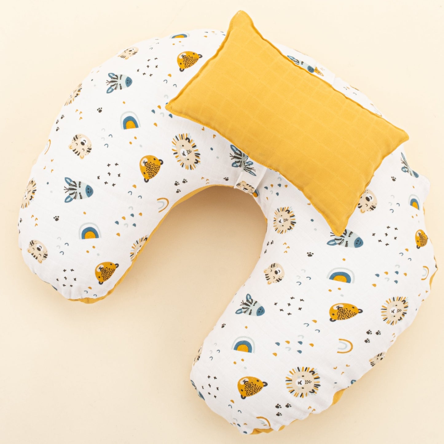 Double Sided Breastfeeding Pillow - Hardal Muslin - Zoo