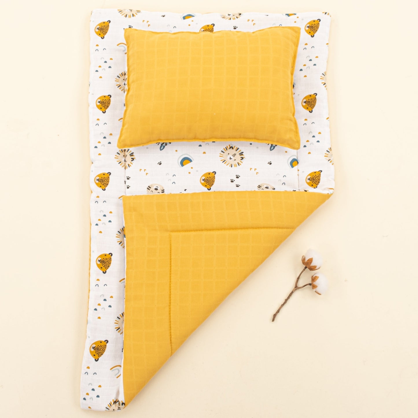 Double Sided Changing Pad and Pillow - Hardal Muslin - Zoo