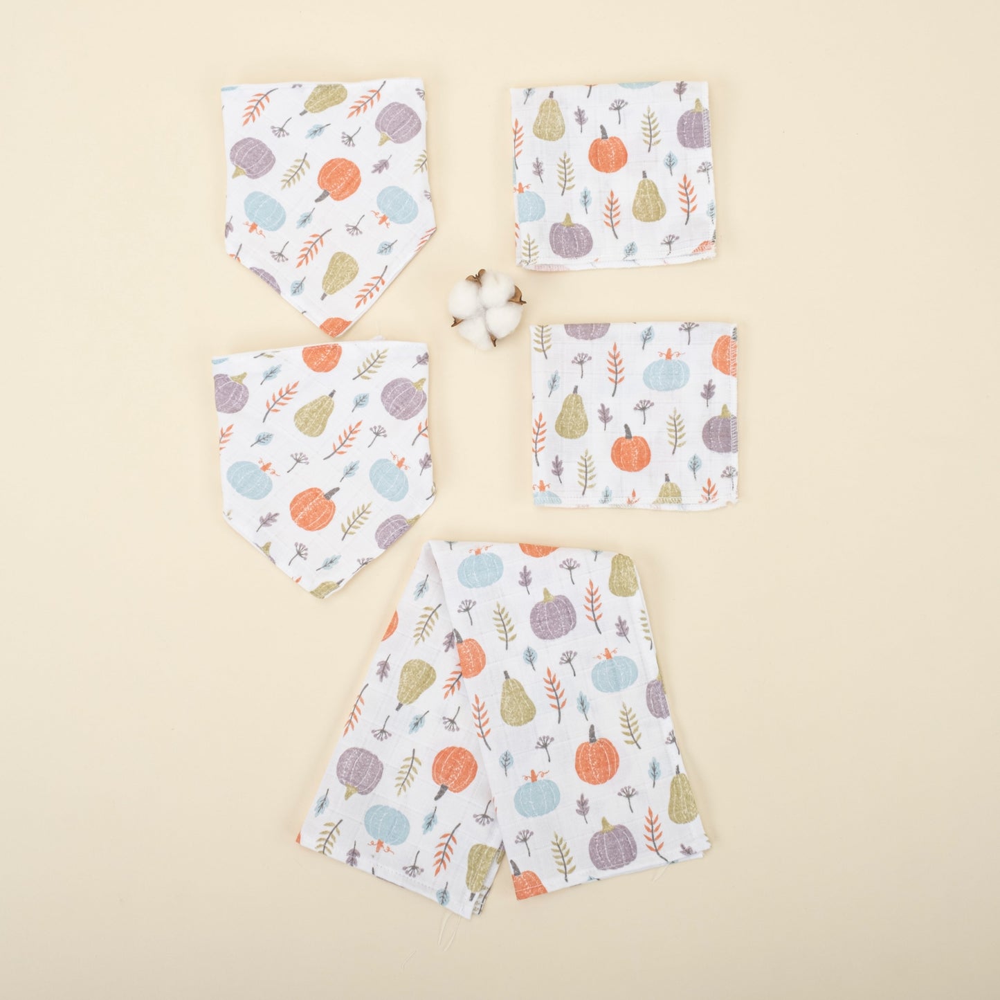 9 Piece - Newborn Sets - Double Sided - Winter - Yeşil Waffle Pike Yeşil Balkabağı