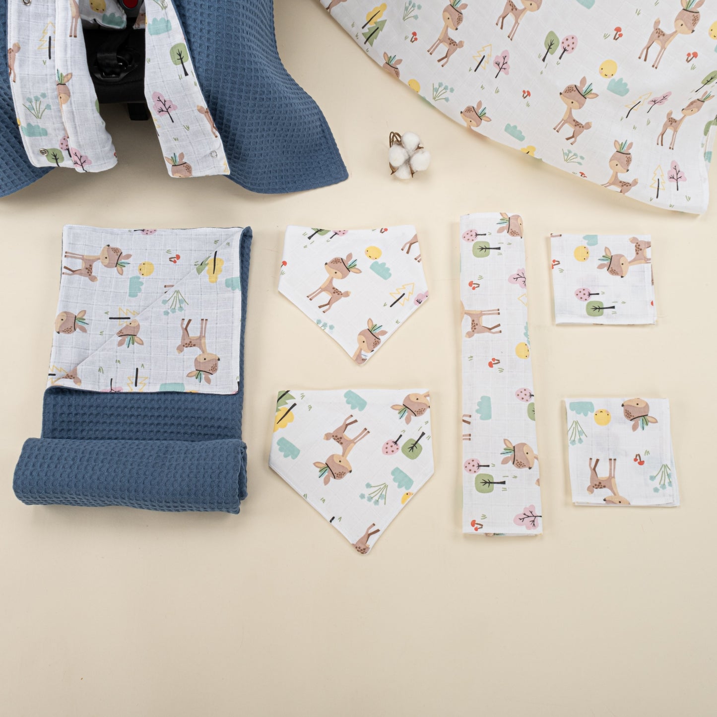 9 Piece - Newborn Sets - Double Sided - Winter - İndigo Petek - Ceylan