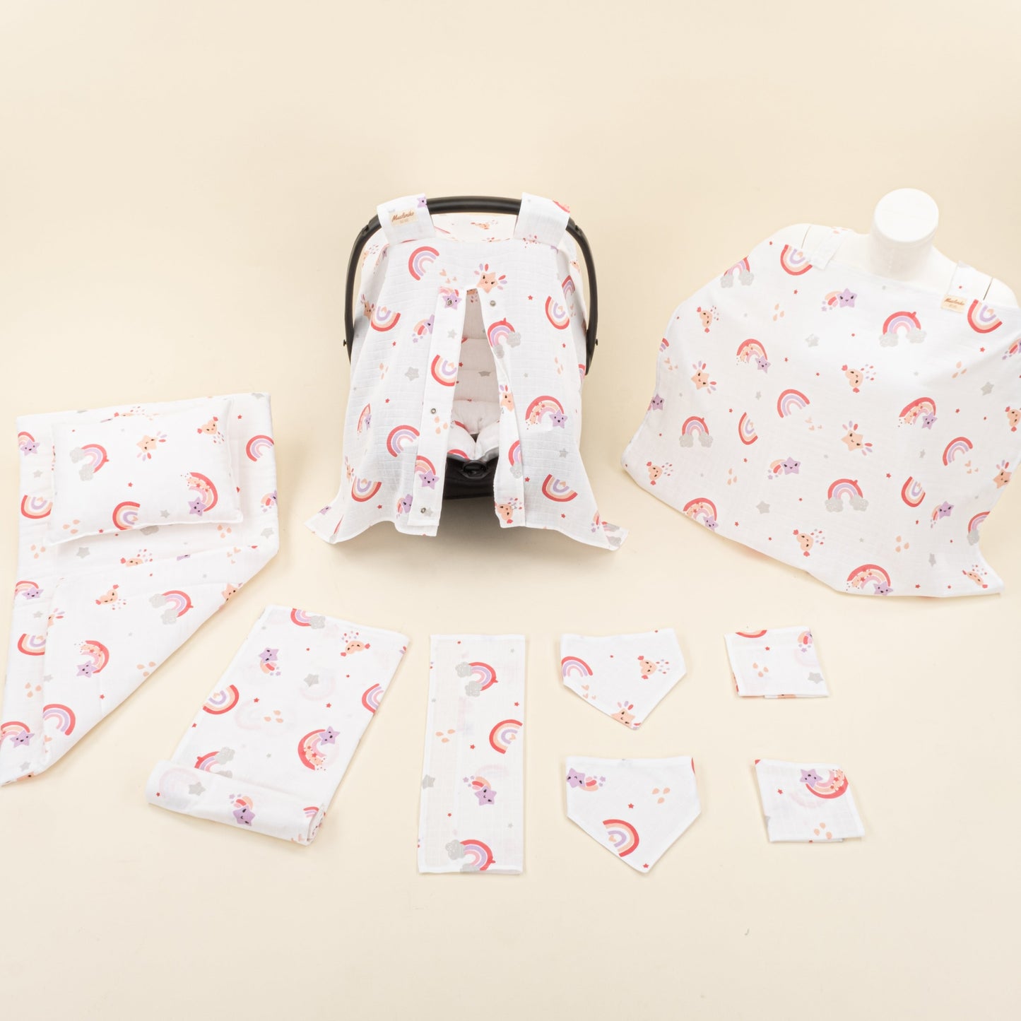 11 Piece - Newborn Sets - Summery - Pembe Gökkuşağı