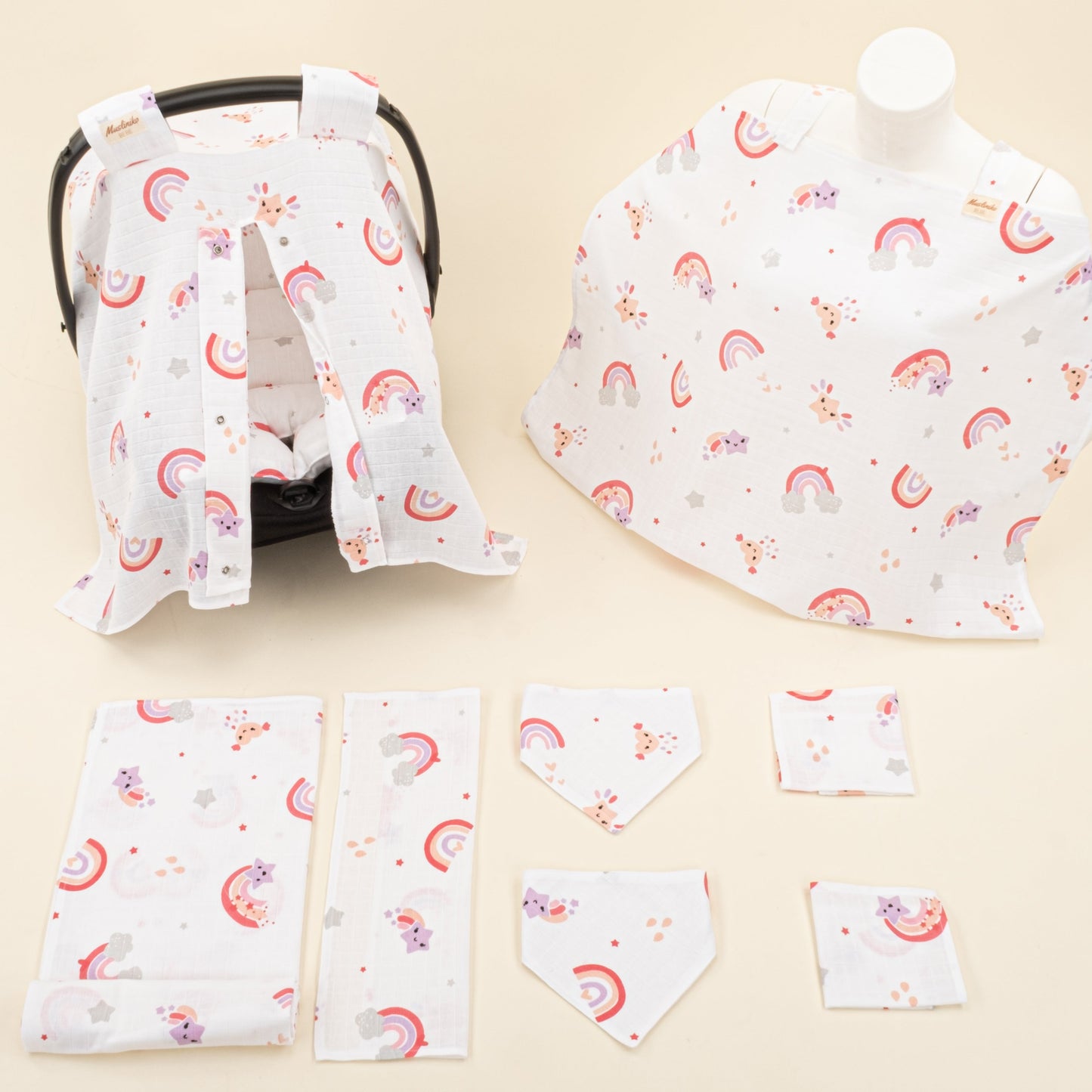 9 Piece - Newborn Sets - Summery - Pembe Gökkuşağı