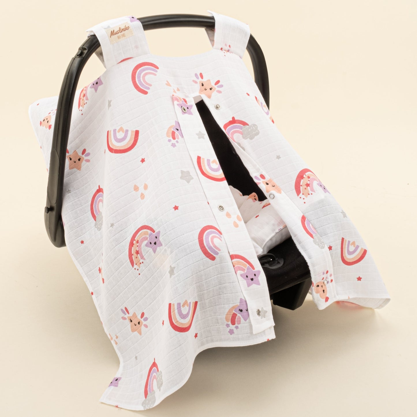 Stroller Cover Set - Single Side - Pembe Gökkuşağı