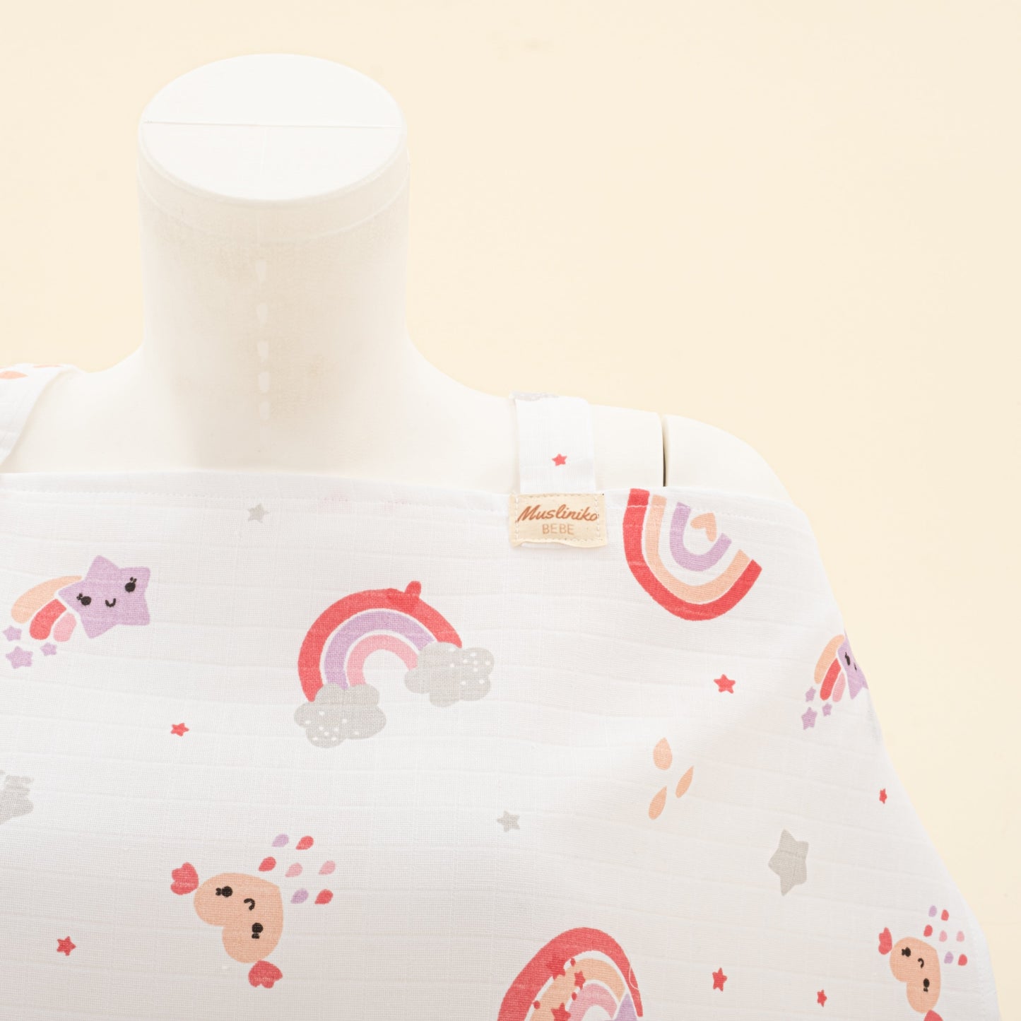 Breastfeeding Bib - Pembe Gökkuşağı