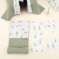 9 Piece - Newborn Sets - Double Sided - Winter - Koyu Yeşil Örgü - Yeşil Tüy