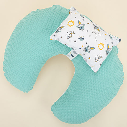 Double Sided Breastfeeding Pillow - Nil Yeşili Petek - Uzay