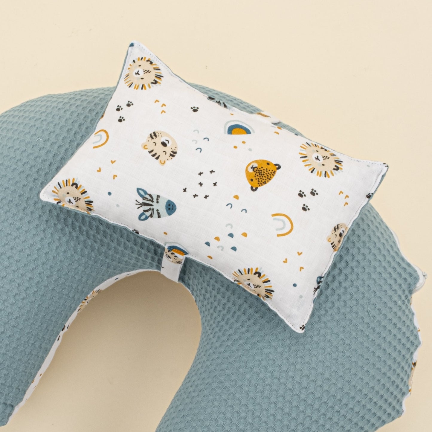 Double Sided Breastfeeding Pillow - Petrol Mavisi Petek - Zoo