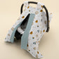 Stroller Cover Set - Double Side - Petrol Mavisi Petek - Zoo