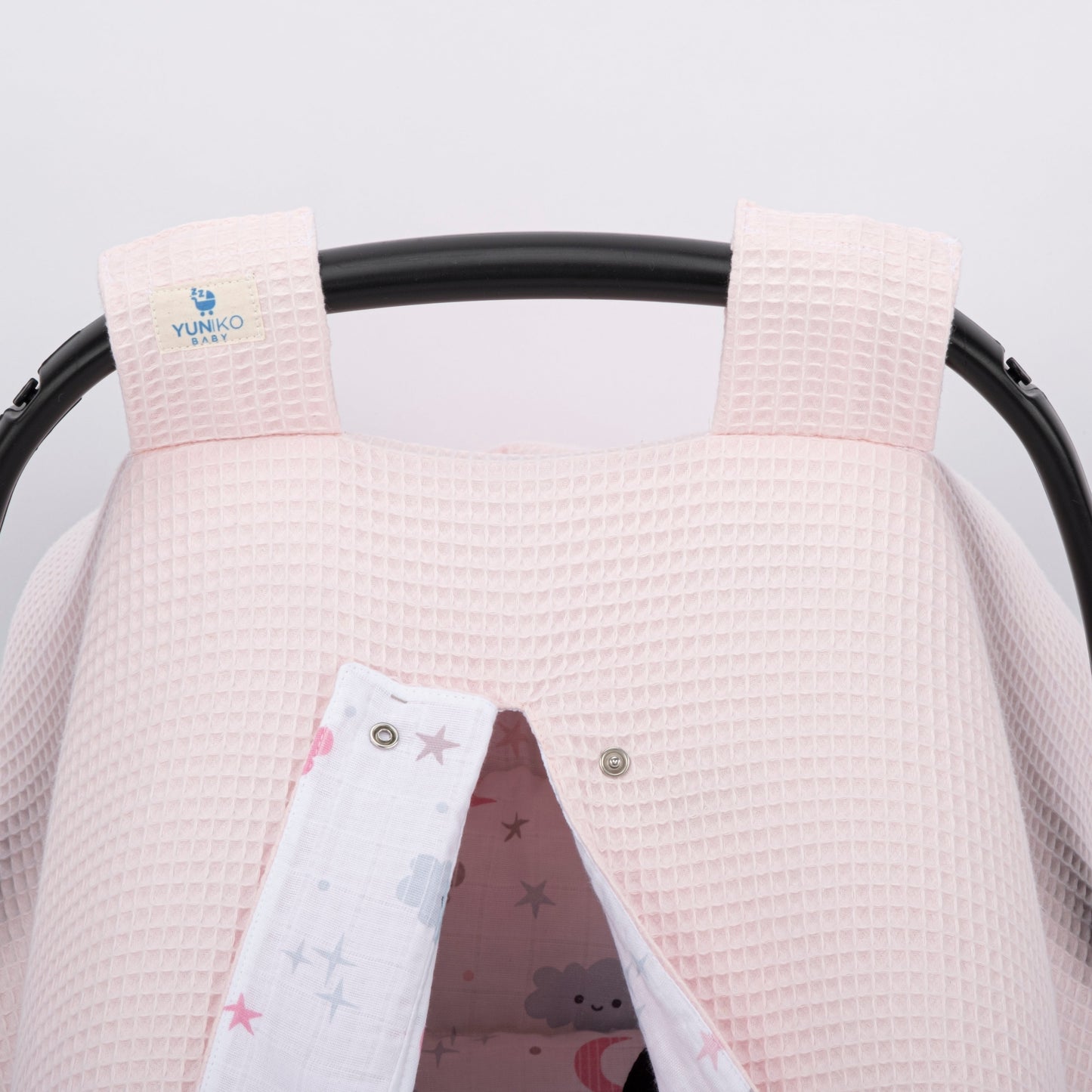 Stroller Cover Set - Double Side  - Bebe Pembe Petek - Pembe Bulut