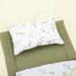 Double Sided Changing Pad and Pillow - Açık Yeşil Örgü - Yapraklar