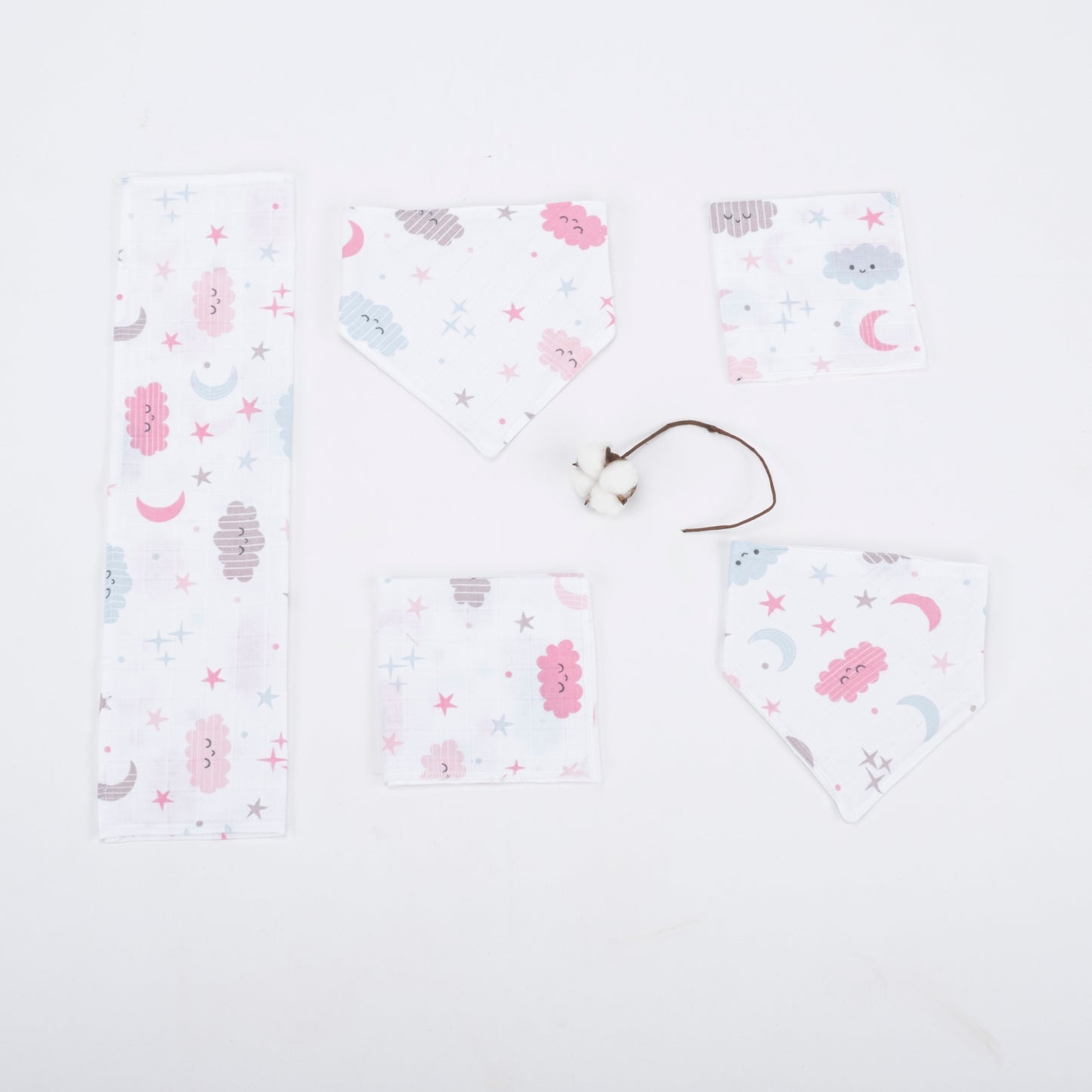 9 Piece - Newborn Sets - Double Sided - Winter - Bebe Pembe Petek - Pembe Bulut