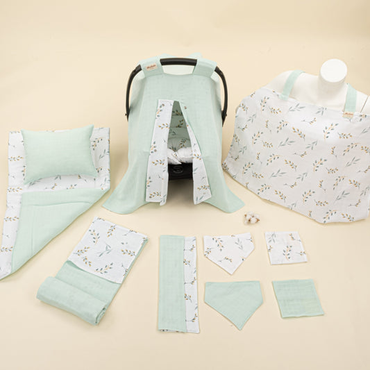 11 Piece - Newborn Sets - Double Sided - Seasonal - Mint Muslin - Yapraklar