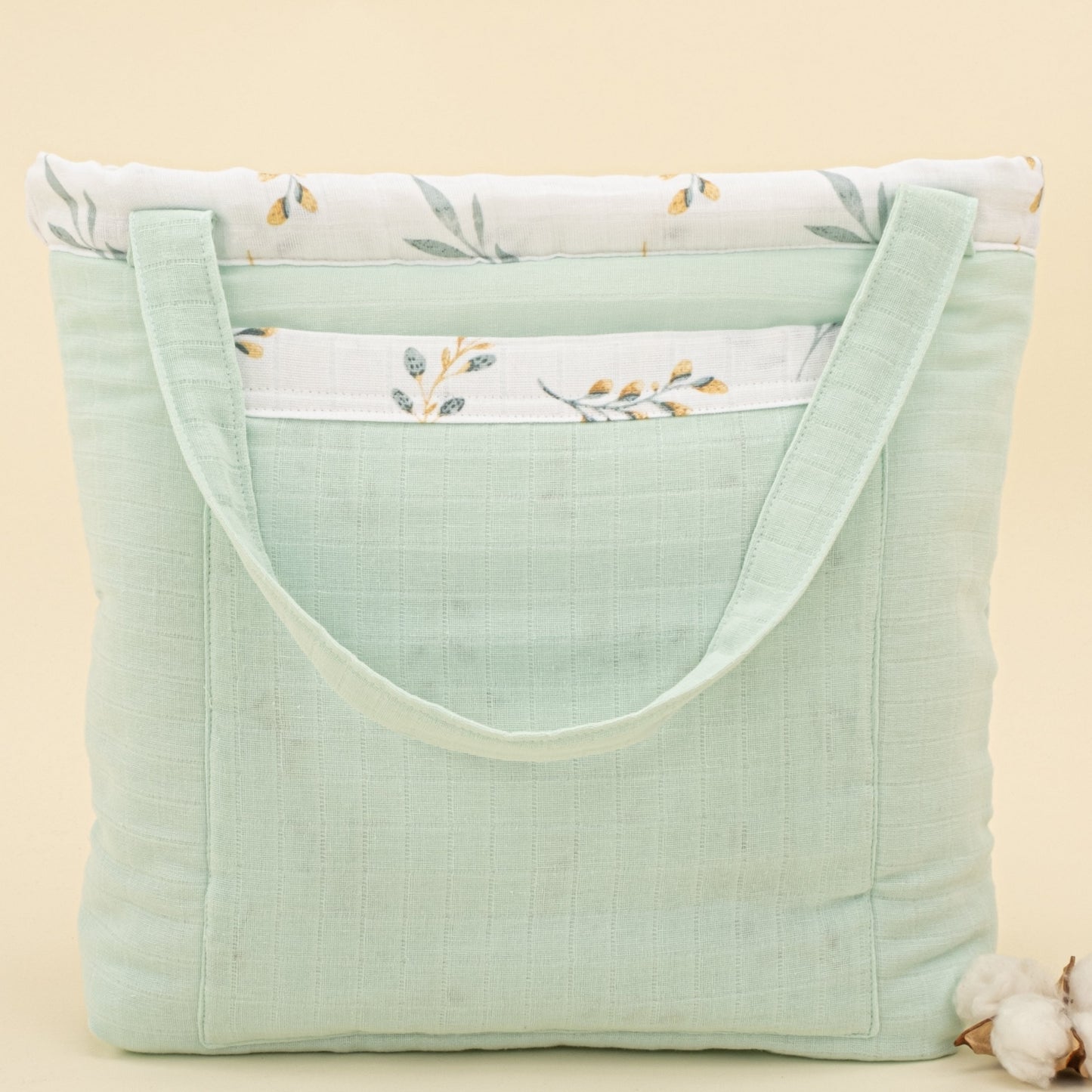 BeBaby Care Bag - Mint Muslin - Yapraklar