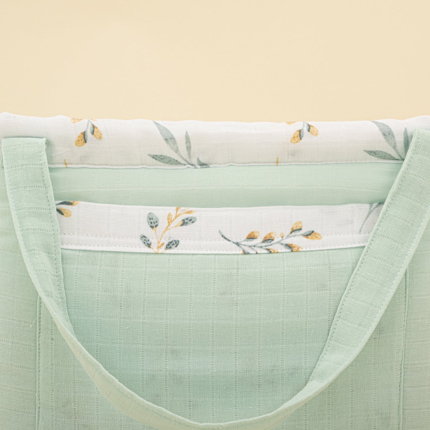 BeBaby Care Bag - Mint Muslin - Yapraklar