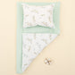 Double Sided Changing Pad and Pillow - Mint Muslin - Yapraklar