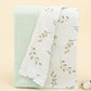 Double Side Muslin Cover - Mint Muslin - Yapraklar