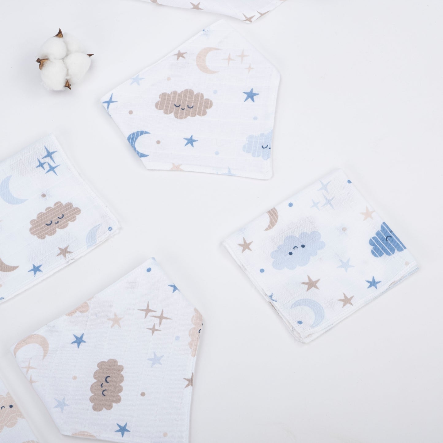 9 Piece - Newborn Sets - Double Sided - Winter - Bebe Mavi Petek - Mavi Bulut