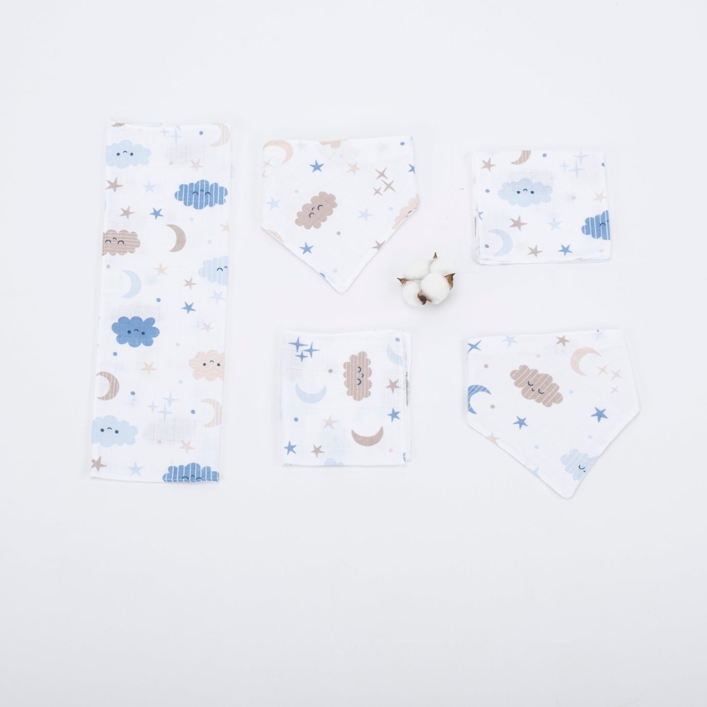 9 Piece - Newborn Sets - Double Sided - Winter - Bebe Mavi Petek - Mavi Bulut