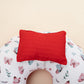 Double Sided Breastfeeding Pillow - Kırmızı Saten - Kelebek