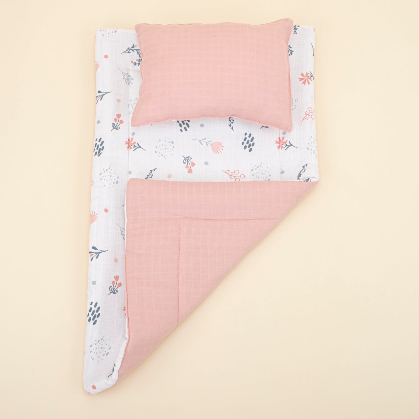 11 Piece - Newborn Sets - Double Sided - Seasonal - Pudra Müslin - Yeşil Çiçekler