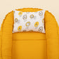 Babynest  and Pillow - Çift Taraflı - Hardal Petek - Sarı Aslan