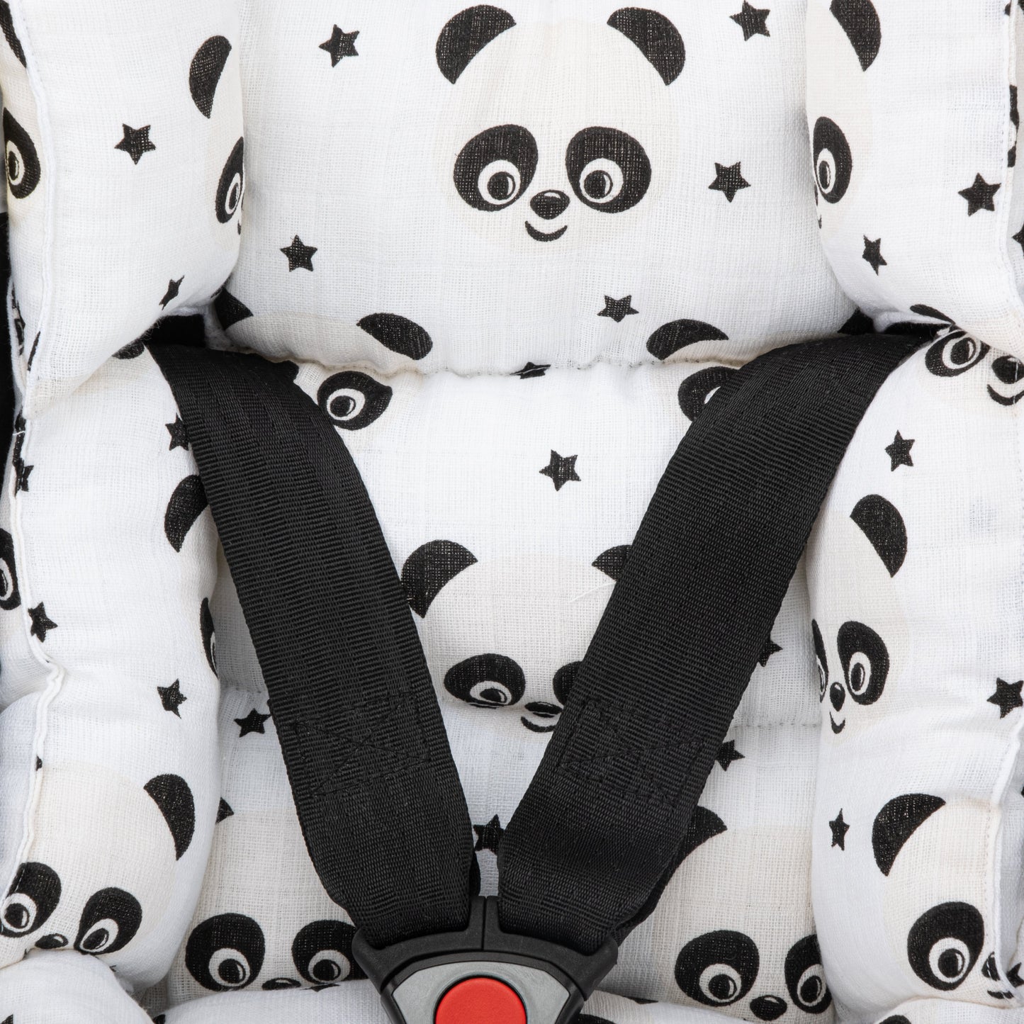 Stroller Cover Set - Double Side - Açık Gri Örgü - Panda