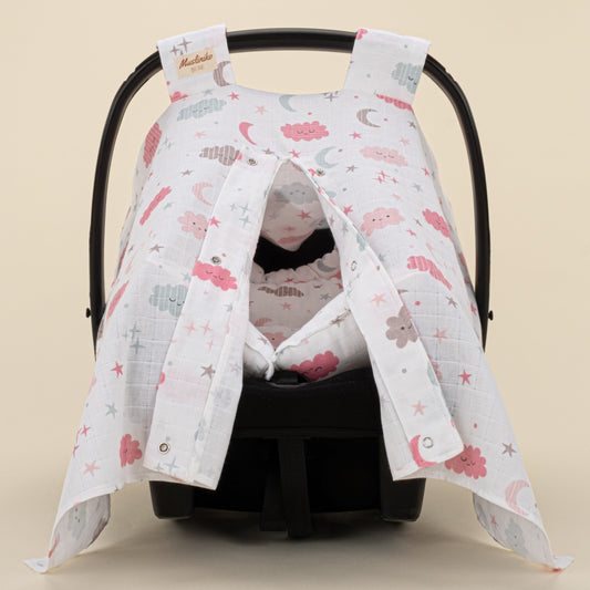 Stroller Cover Set - Single Side - Pembe Bulut