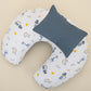 Double Sided Breastfeeding Pillow - Koyu Mavi Petek - Mavi Canlılar