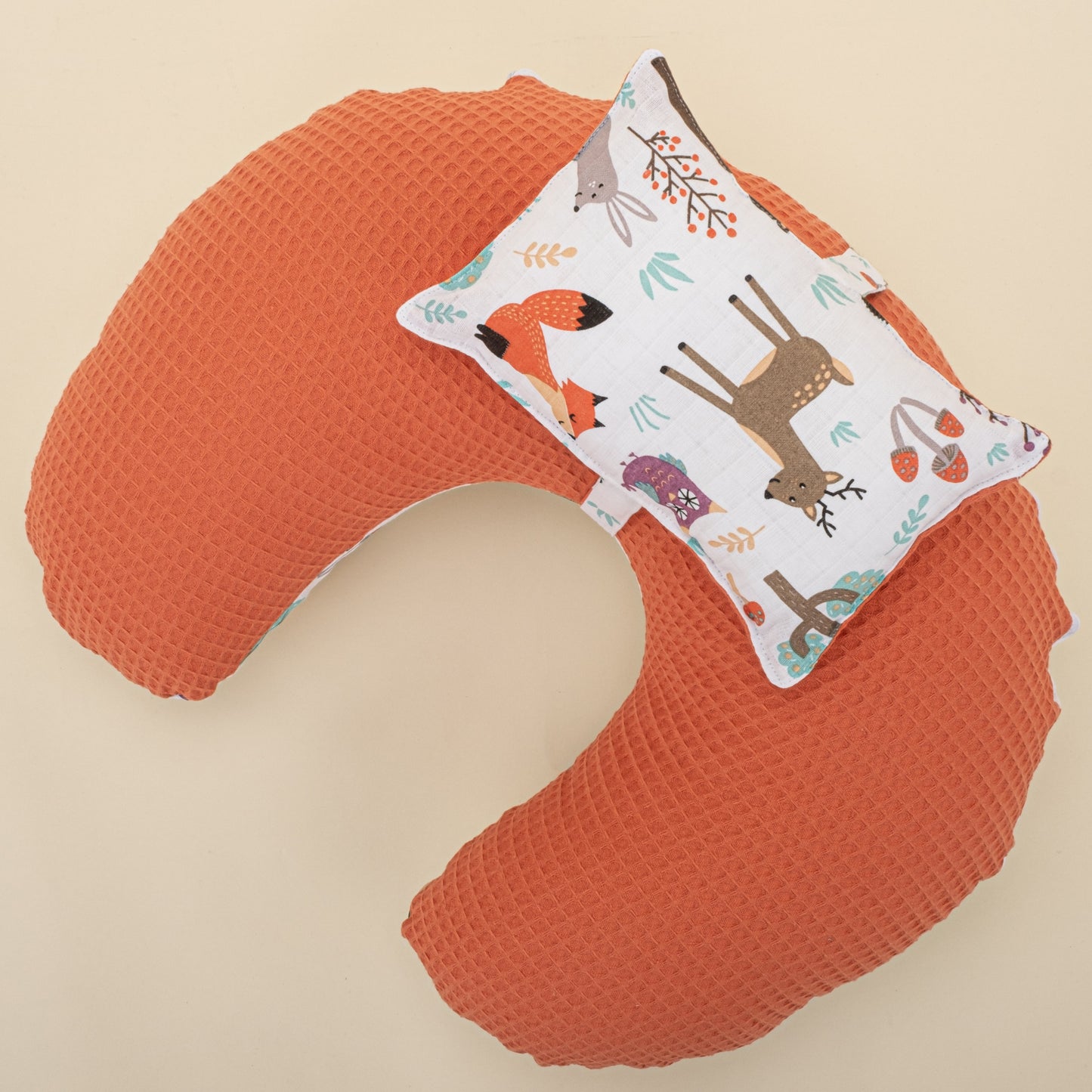 Double Sided Breastfeeding Pillow - Turuncu Petek - Orman