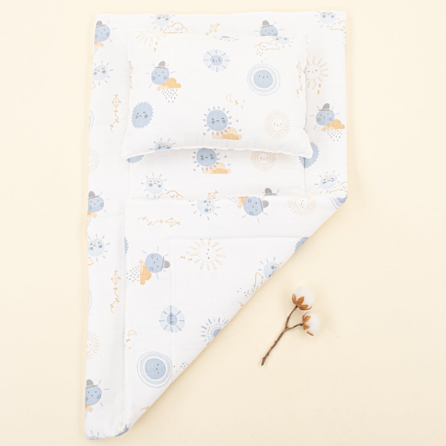 Double Sided Changing Pad and Pillow - Mavi Güneş