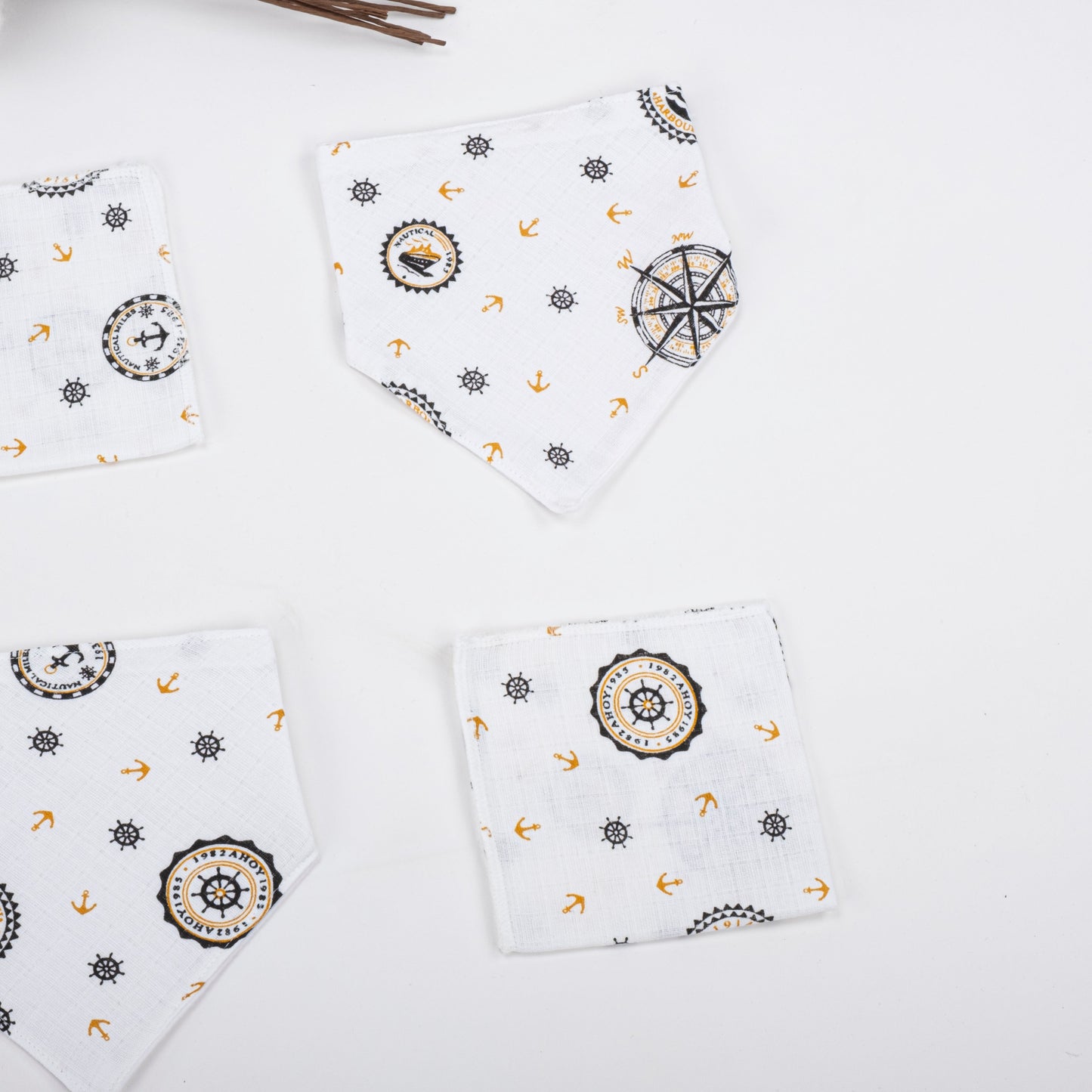 9 Piece - Newborn Sets - Double Sided - Winter - Hardal Örgü - Sarı Gemili