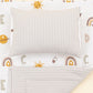 Double Sided Changing Pad and Pillow - Açık Gri Örgü - Galaksi ve Harfler