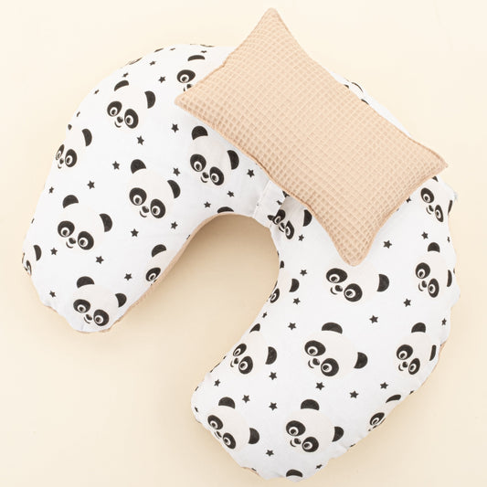 Double Sided Breastfeeding Pillow - Bej Petek - Panda