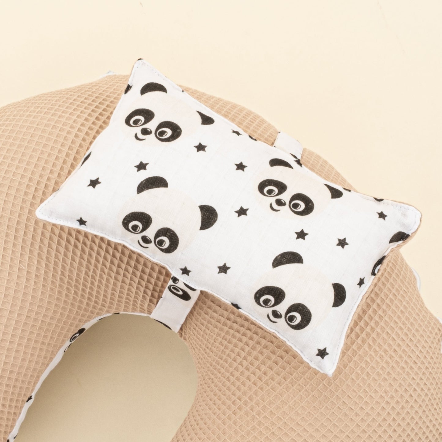 Double Sided Breastfeeding Pillow - Bej Petek - Panda