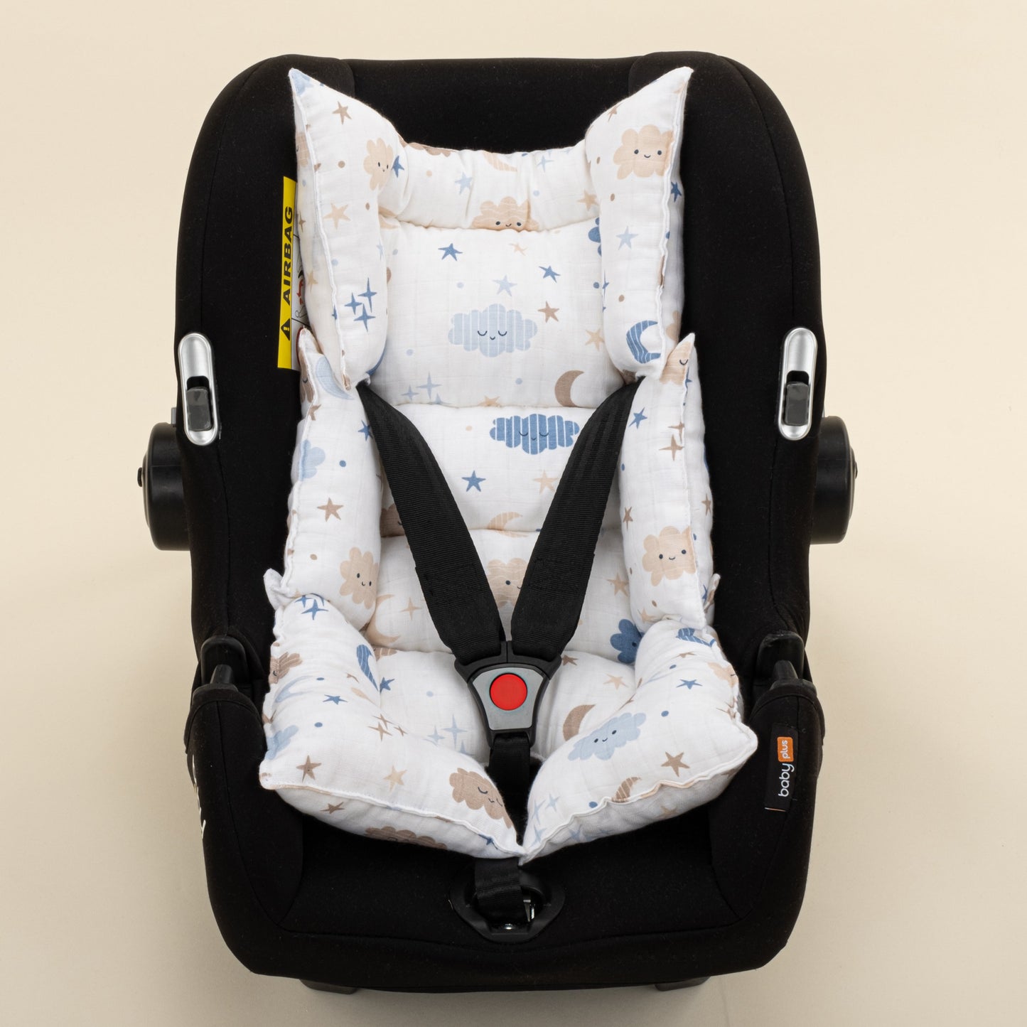 Stroller Cover Set - Double Side - Koyu İndigo Petek - Mavi Bulut