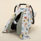 Stroller Cover Set - Double Side - Haki Muslin - Hayvanat Bahçesi