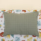 Double Sided Changing Pad and Pillow - Haki Muslin - Hayvanat Bahçesi