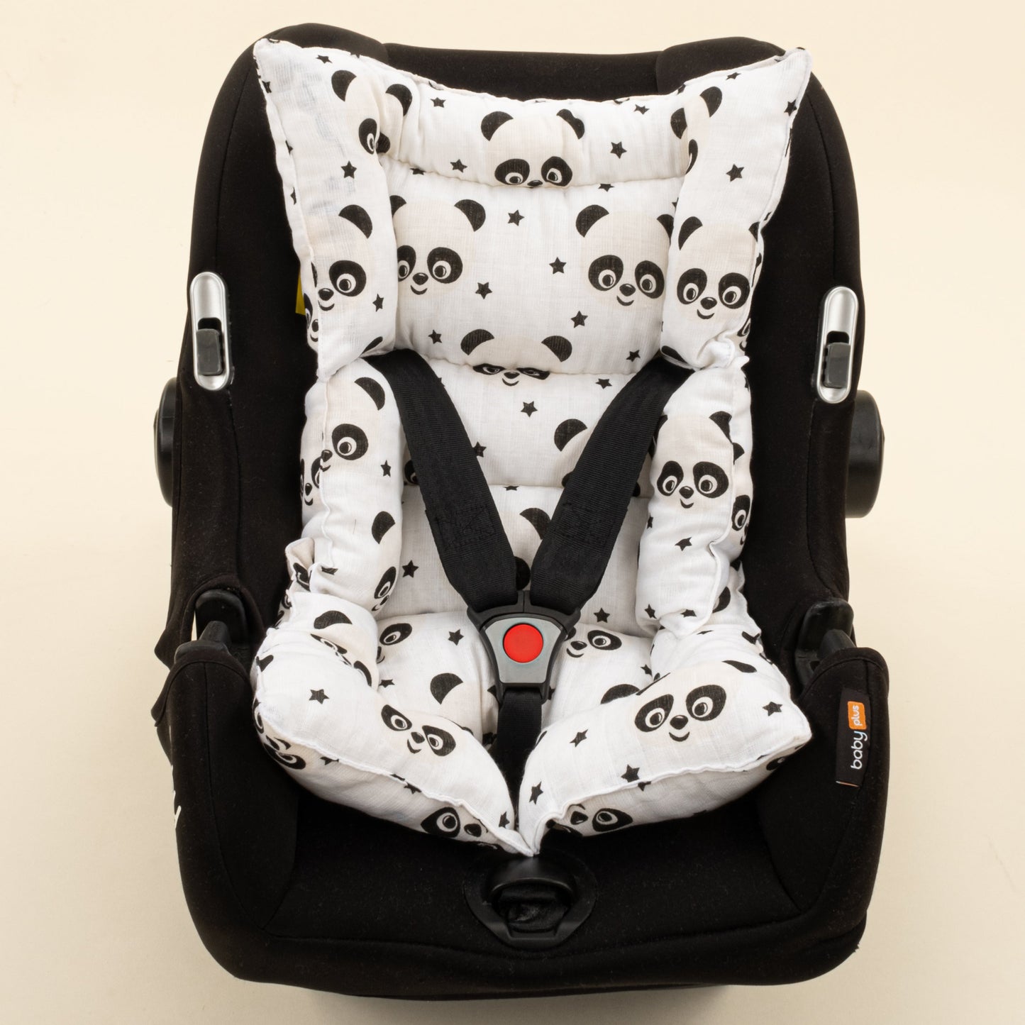 Stroller Cover Set - Double Side - Bej Petek - Panda