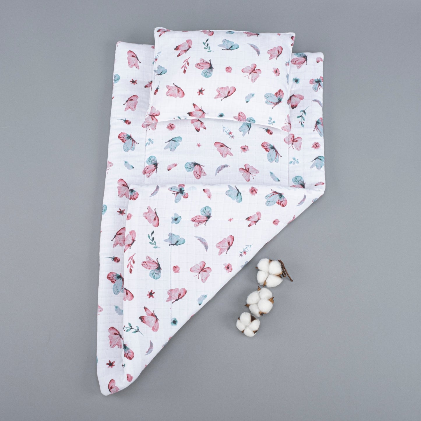 Double Sided Changing Pad and Pillow - Kelebekler