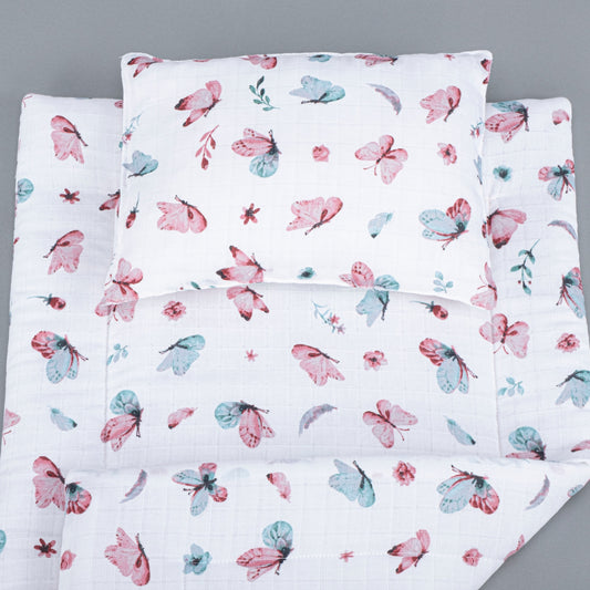 Double Sided Changing Pad and Pillow - Kelebekler