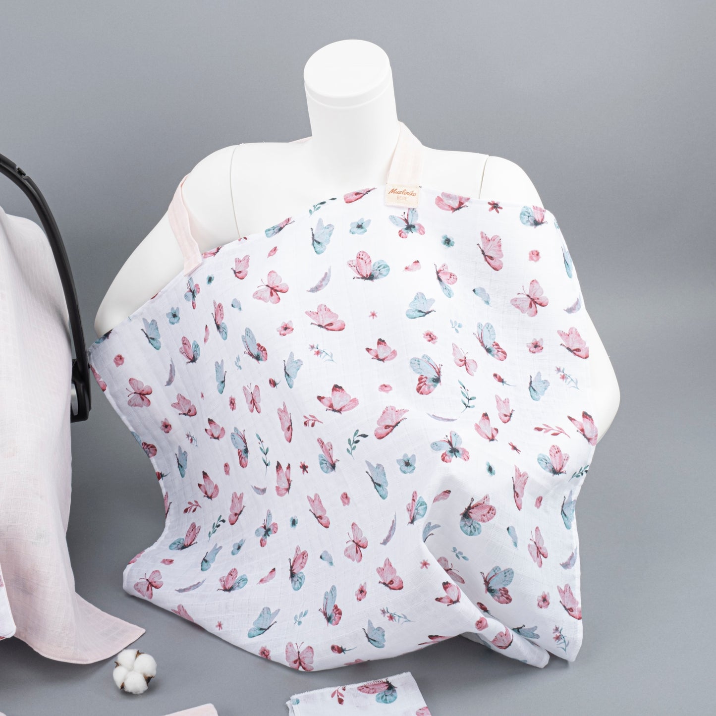 11 Piece - Newborn Sets - Double Sided - Seasonal - Açık Pudra Muslin - Kelebekler