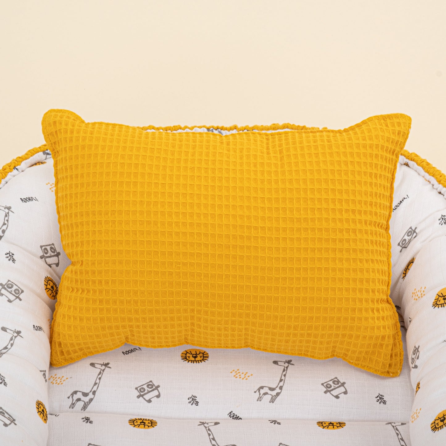 Babynest and Pillow - Çift Taraflı - Hardal Petek - Zürafa