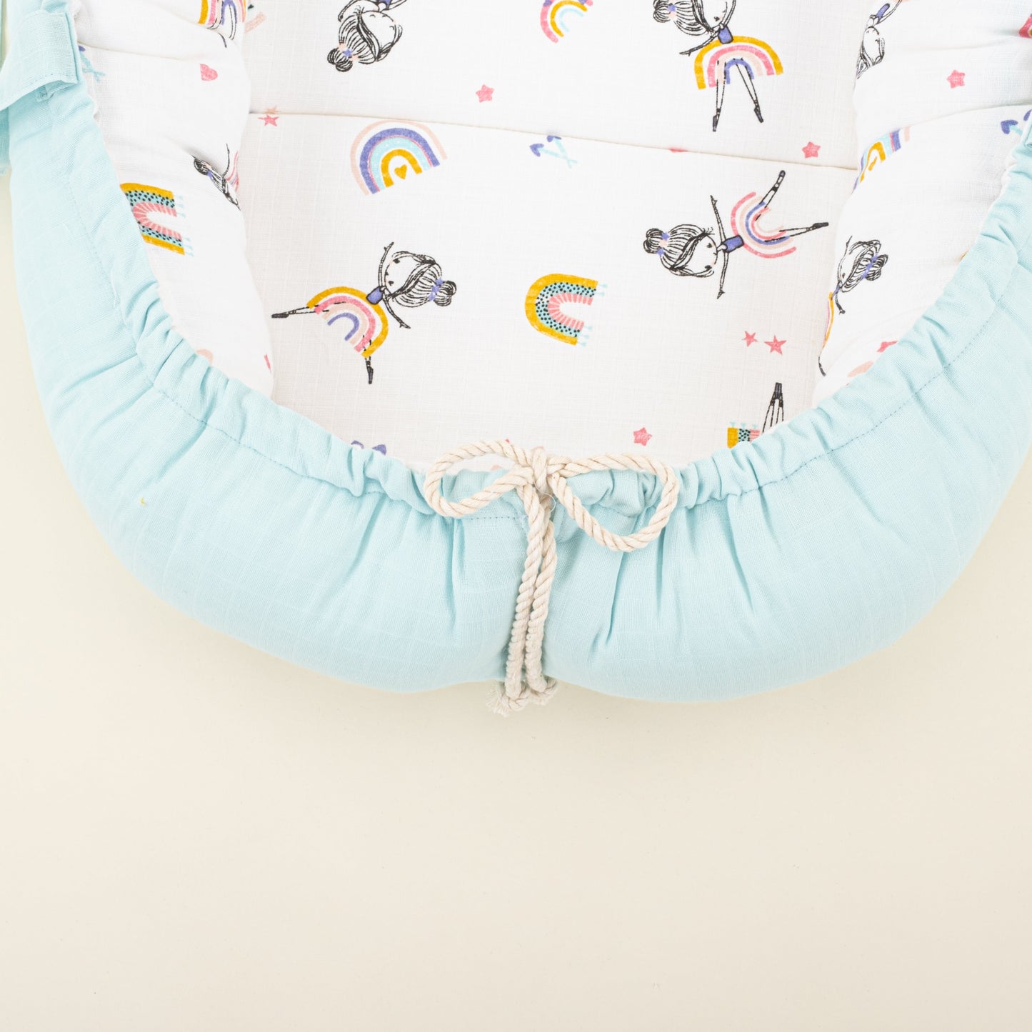 Babynest and Pillow - Çift Taraflı - Su Yeşili Muslin - Balerin