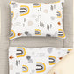 Double Sided Changing Pad and Pillow - Açık Gri Muslin - Hardal Gökkuşağı