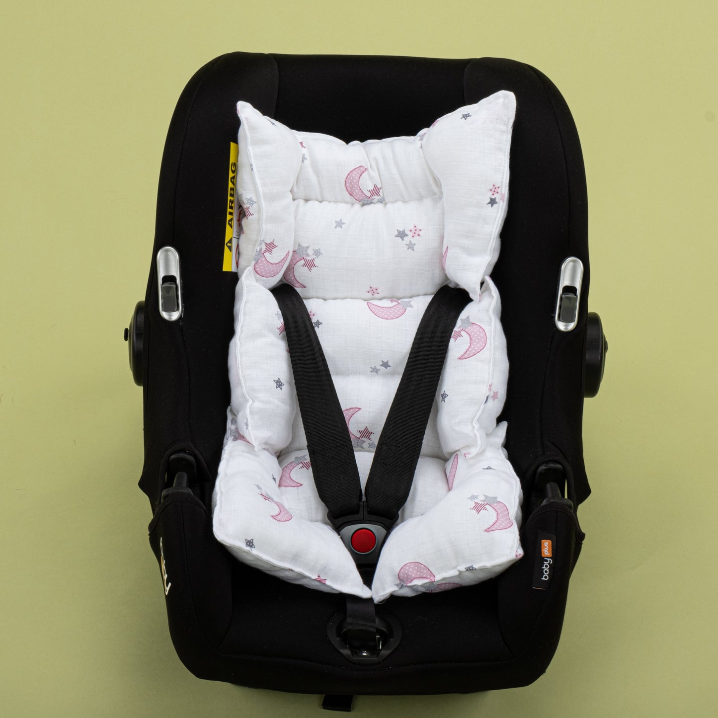 Stroller Cover Set - Double Side - Bebe Pembe Petek - Pembe Ay