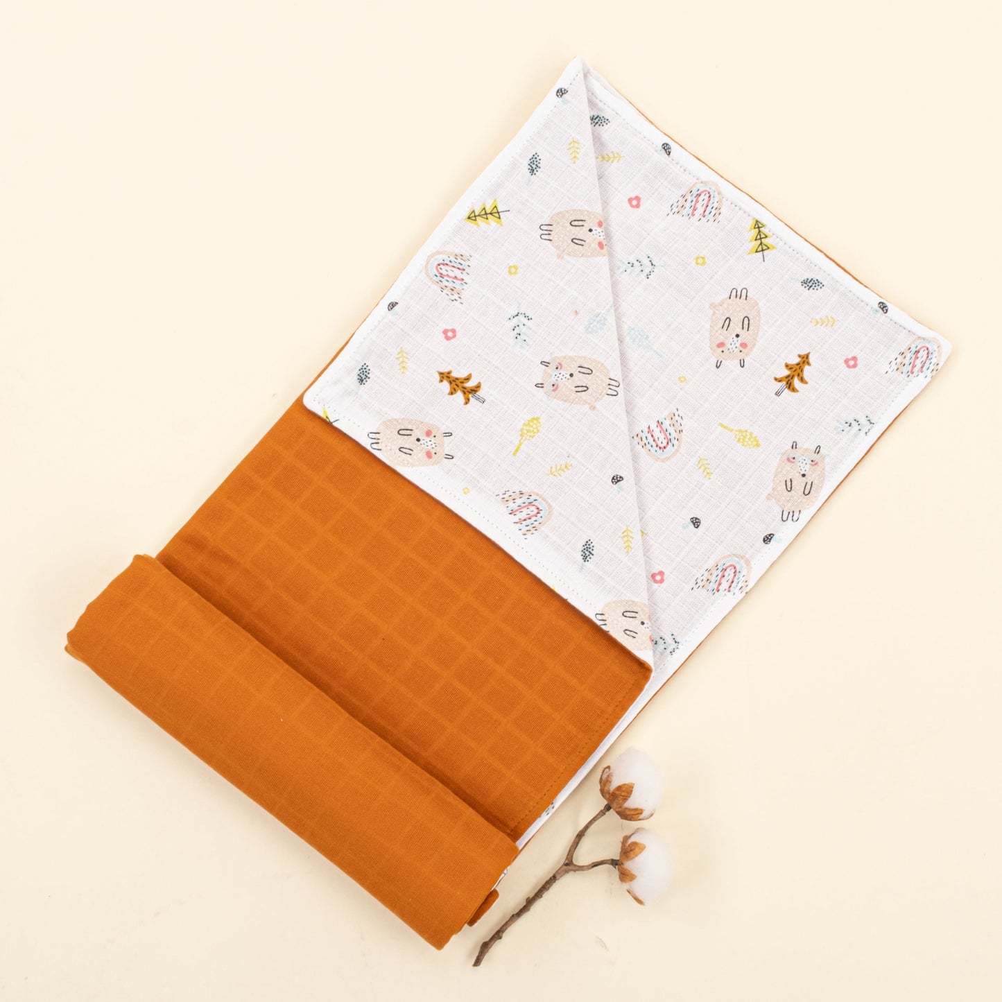 Double Side Muslin Cover - Kiremit Muslin - Minik Koyunlar