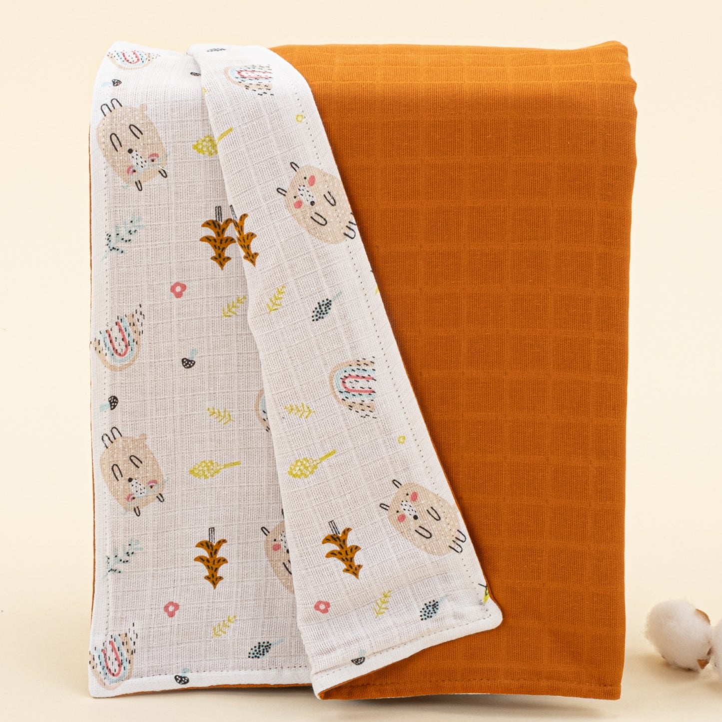 Double Side Muslin Cover - Kiremit Muslin - Minik Koyunlar