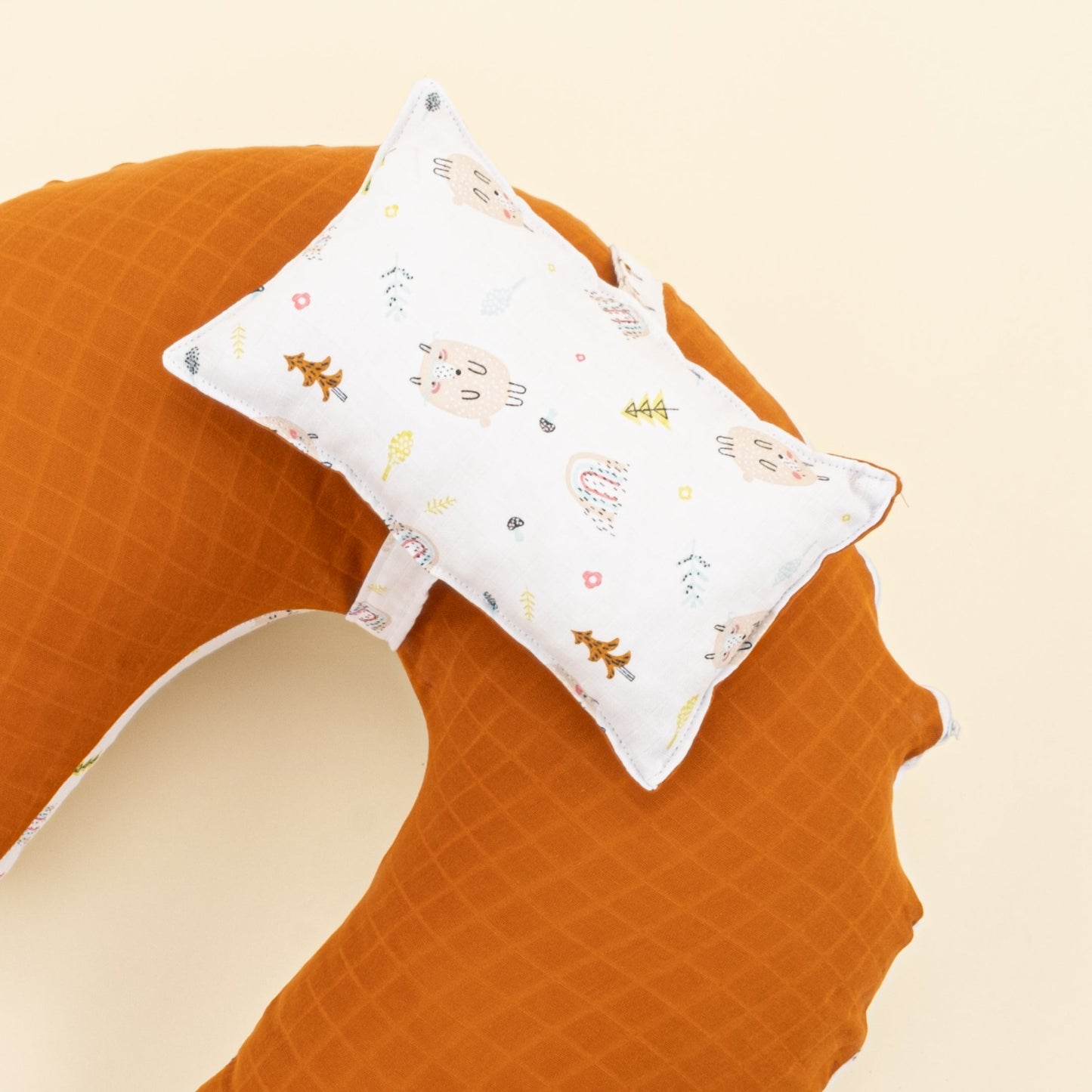 Double Sided Breastfeeding Pillow - Kiremit Muslin - Minik Koyunlar