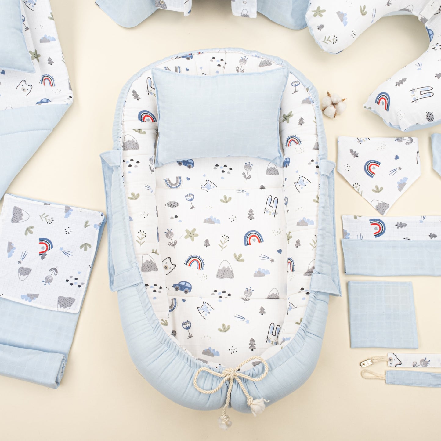 18 Piece Full Set - Double Sided  - Mavi Muslin - Mavi Kedi