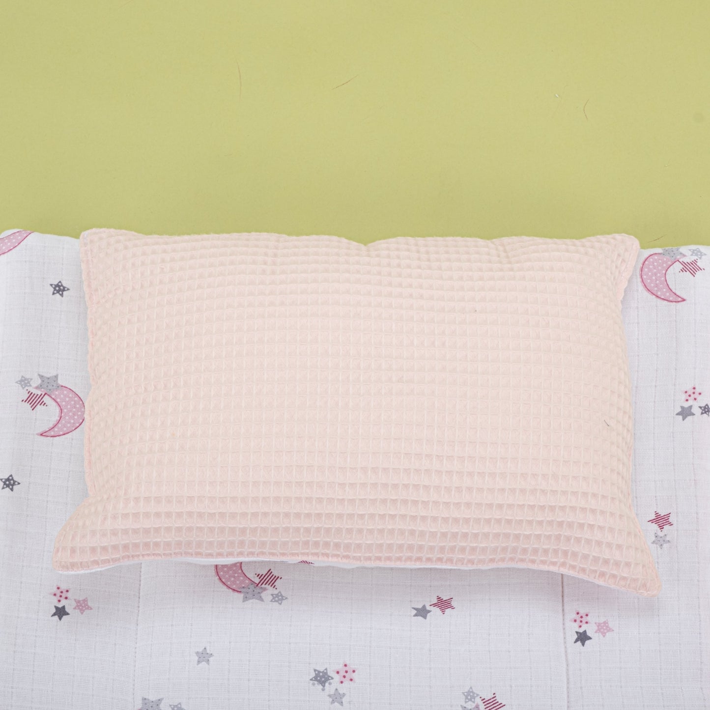 Double Sided Changing Pad and Pillow - Bebe Pembe Petek - Pembe Ay